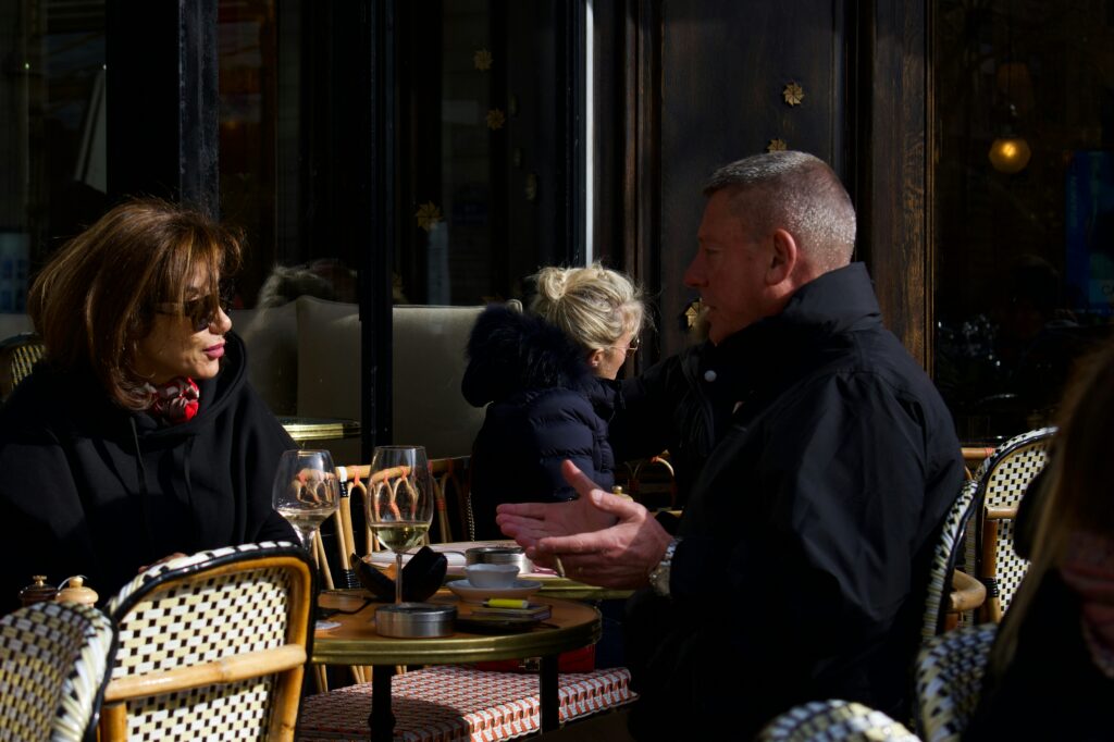 couple at a cafe outdoors